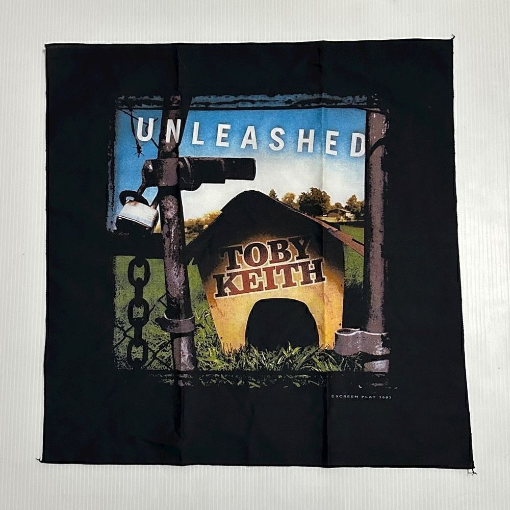 Vintage 2003 Toby Keith Merch Unleashed  Bandana Wall Art Decor 21” X 21”